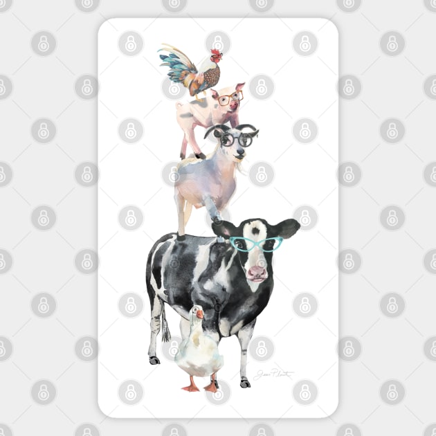 Farm Animal Family C1 Magnet by Jean Plout Designs